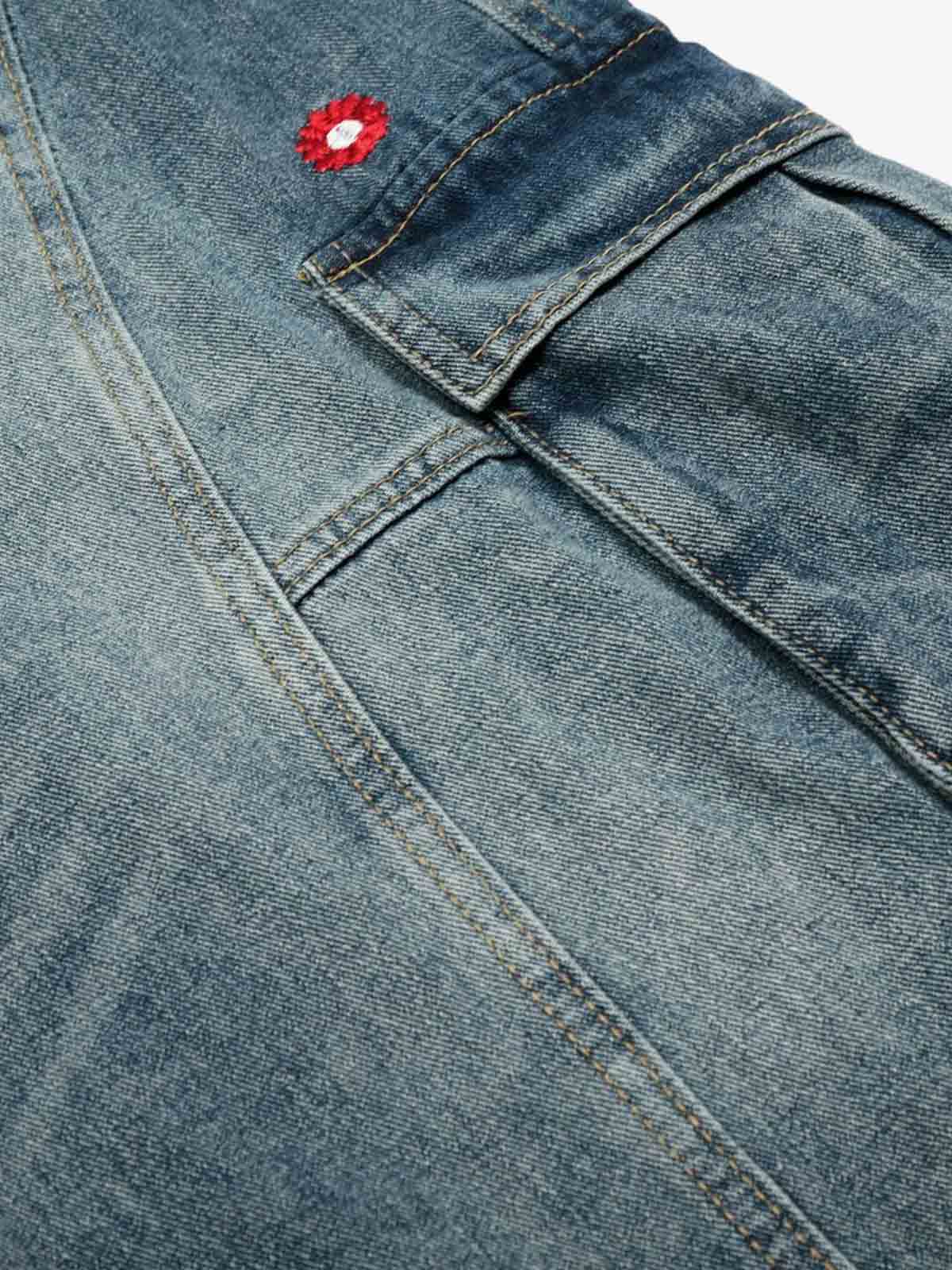 Vintage Embroidered Workwear Doll-Decorated Scimitar Jeans
