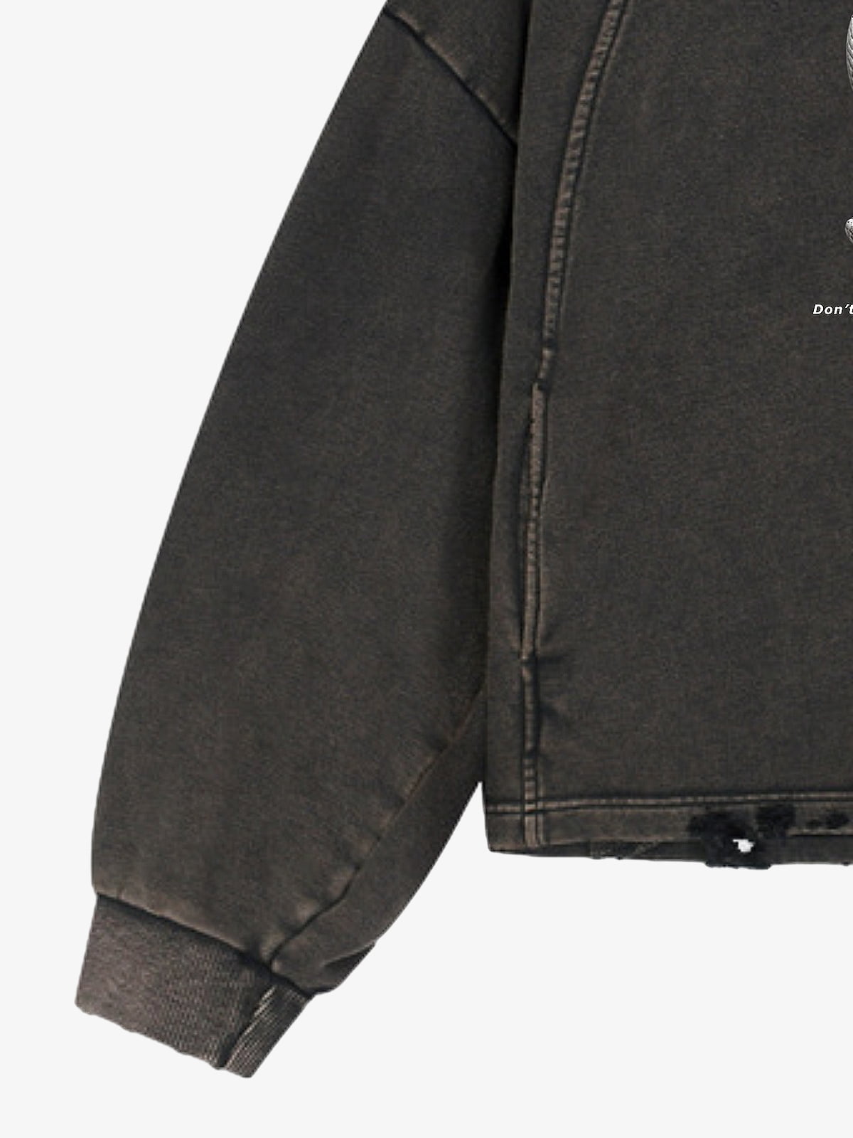 Vintage Washed Snake Appliqué Pullover Hoodie