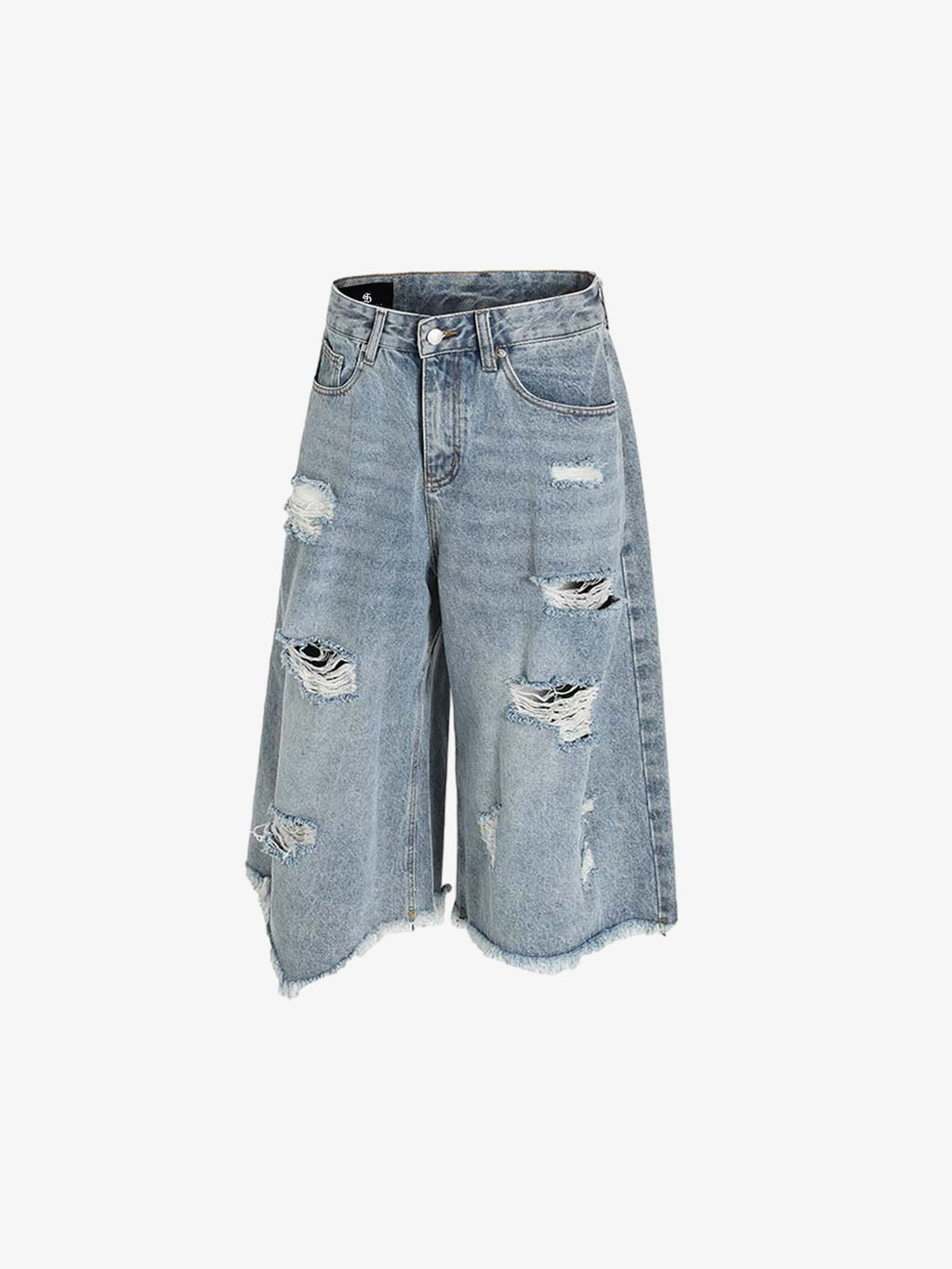 Distressed Light Wash Denim Jorts