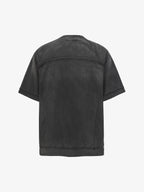 Spray Washed Raw Edge Raglan Knit T-Shirt