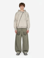 Retro Asymmetric Zip Up Deconstructed Hoodie