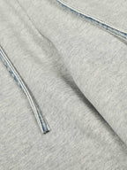 Vintage Wash Denim Waistband Patchwork Sweatpants