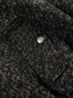 Vintage Leopard Print Fleece Zip Up Vest