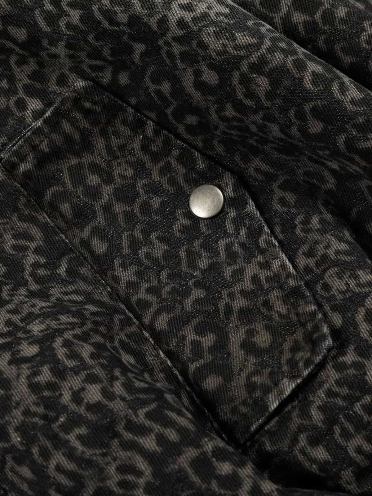 Vintage Leopard Print Fleece Zip Up Vest
