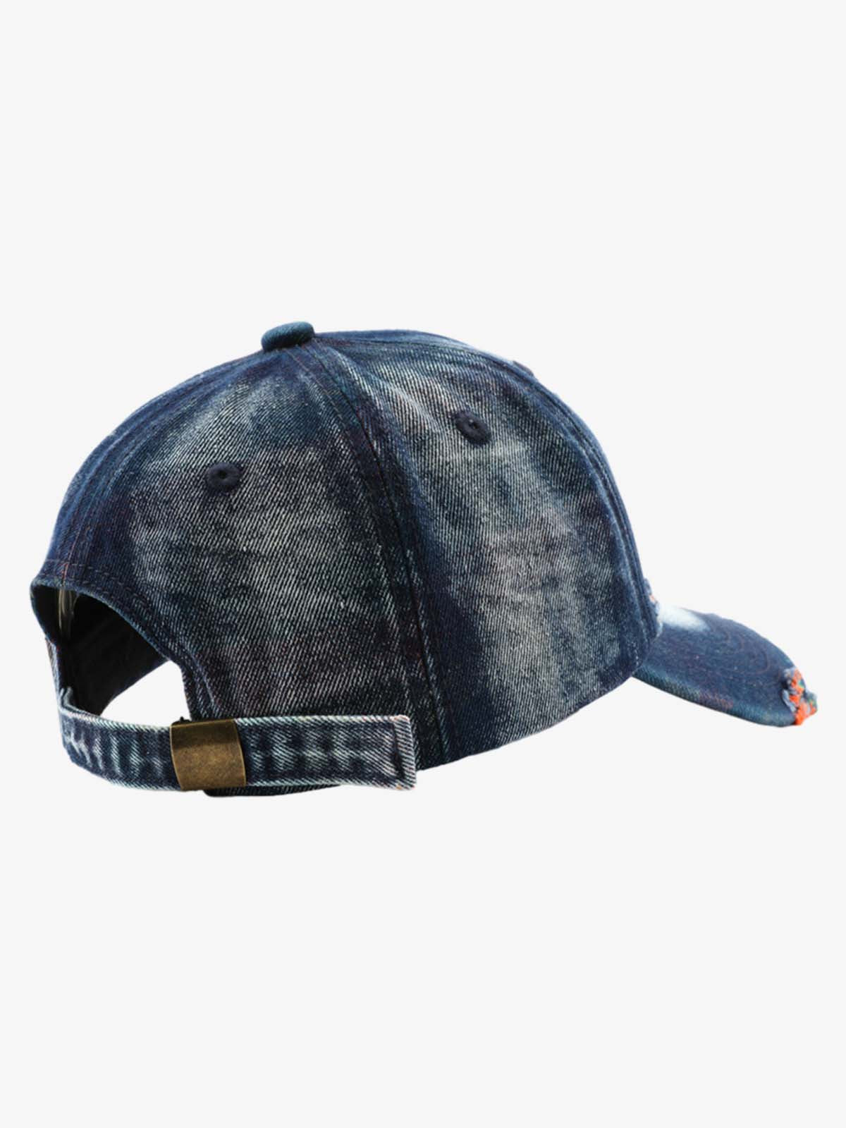 Vintage Washed Distressed Denim Baseball Cap