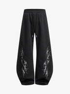Retro Tribal Print Wide Leg Barrel Pants