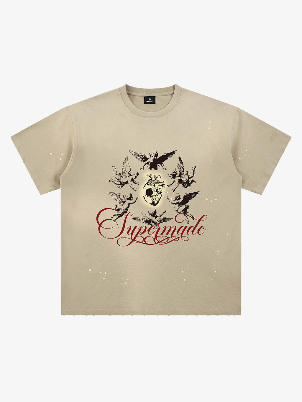 Distressed Angel Heart Soccer Graphic T-Shirt