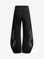 Retro Tribal Print Wide Leg Barrel Pants
