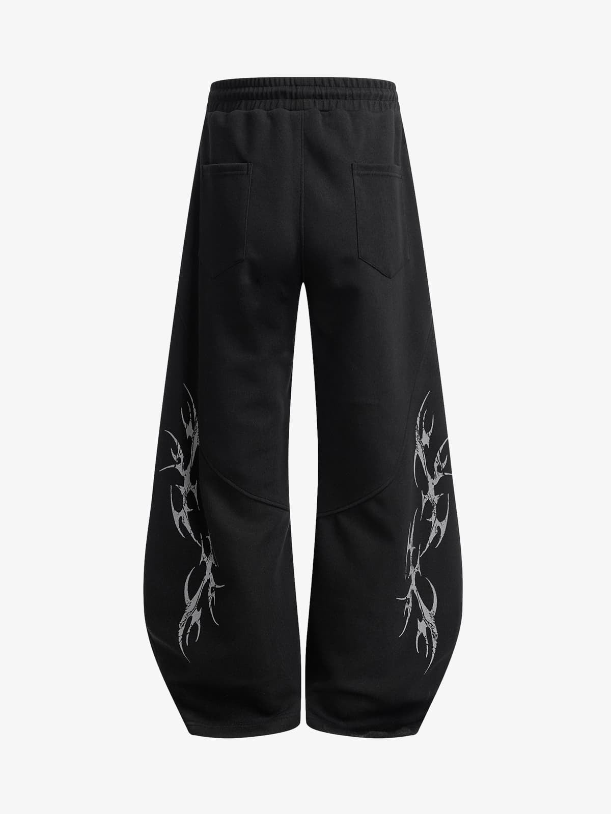 Retro Tribal Print Wide Leg Barrel Pants