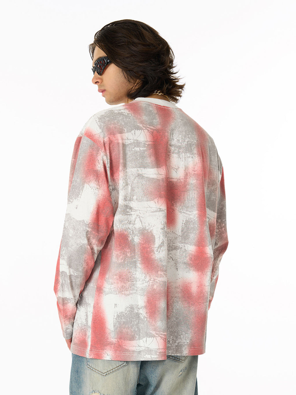 Street Dirty Bye Gradient Design Long-Sleeved T-Shirt