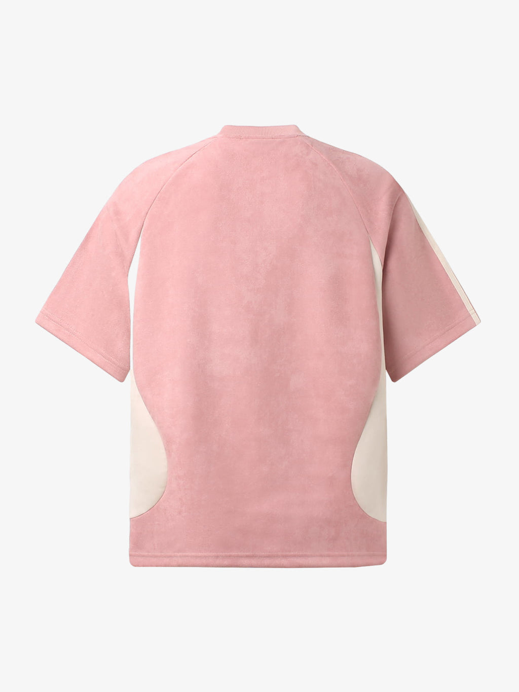 Suede Panel precipice Embroidered Short Sleeve T-Shirt - 2616