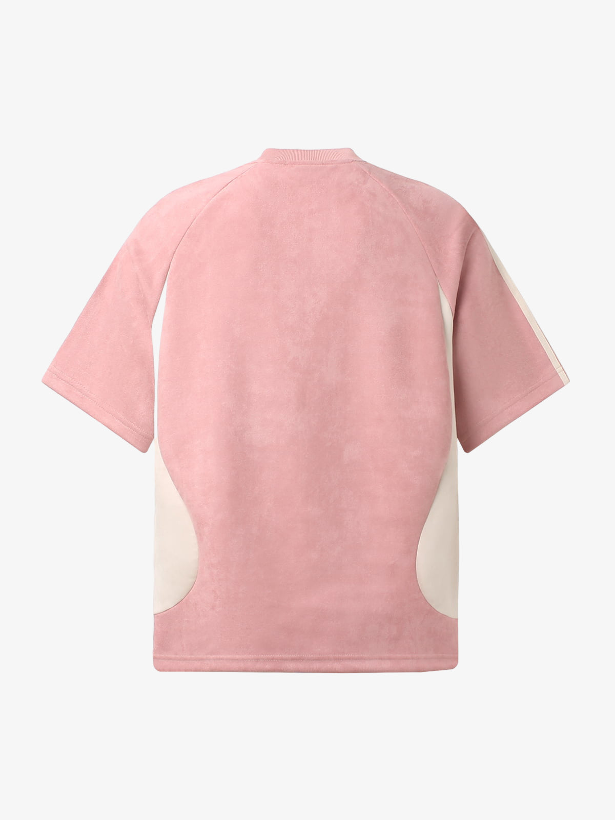 Suede Panel precipice Embroidered Short Sleeve T-Shirt - 2616