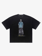 Vintage Washed Skeleton Graphic Oversized T-Shirt
