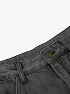 Retro Washed Distressed Deconstructed Patchwork Barrel Jeans