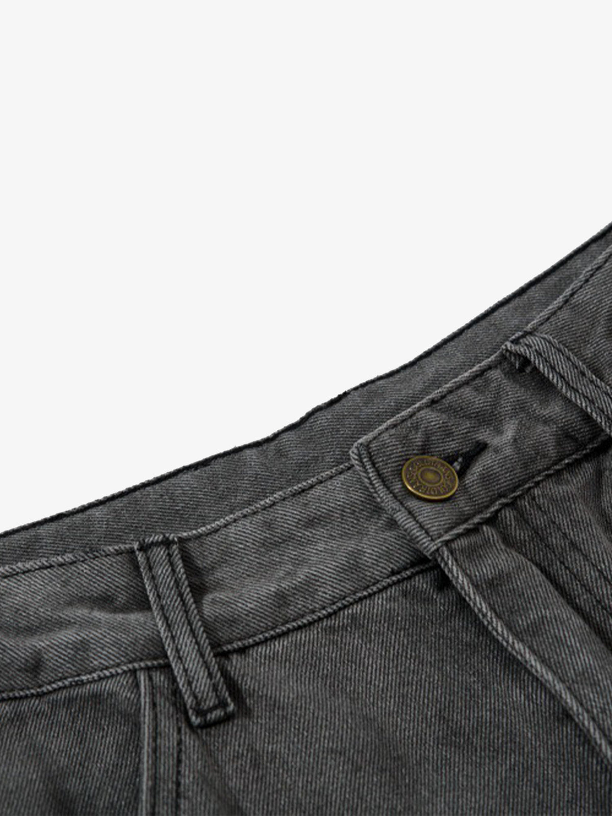 Retro Washed Distressed Deconstructed Patchwork Barrel Jeans