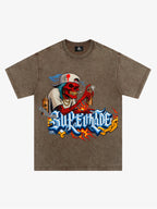 Street Skull Graffiti Artist Flame Flower Font T-Shirt