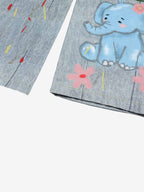 Graffiti Cartoon Animal Print Distressed Wide Leg Denim Jeans