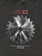 Industrial Saw Blade Graphic Cropped Hoodie