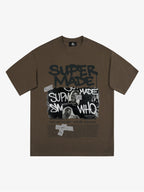 Streetwear Graffiti Character Collage Graphic T-Shirt