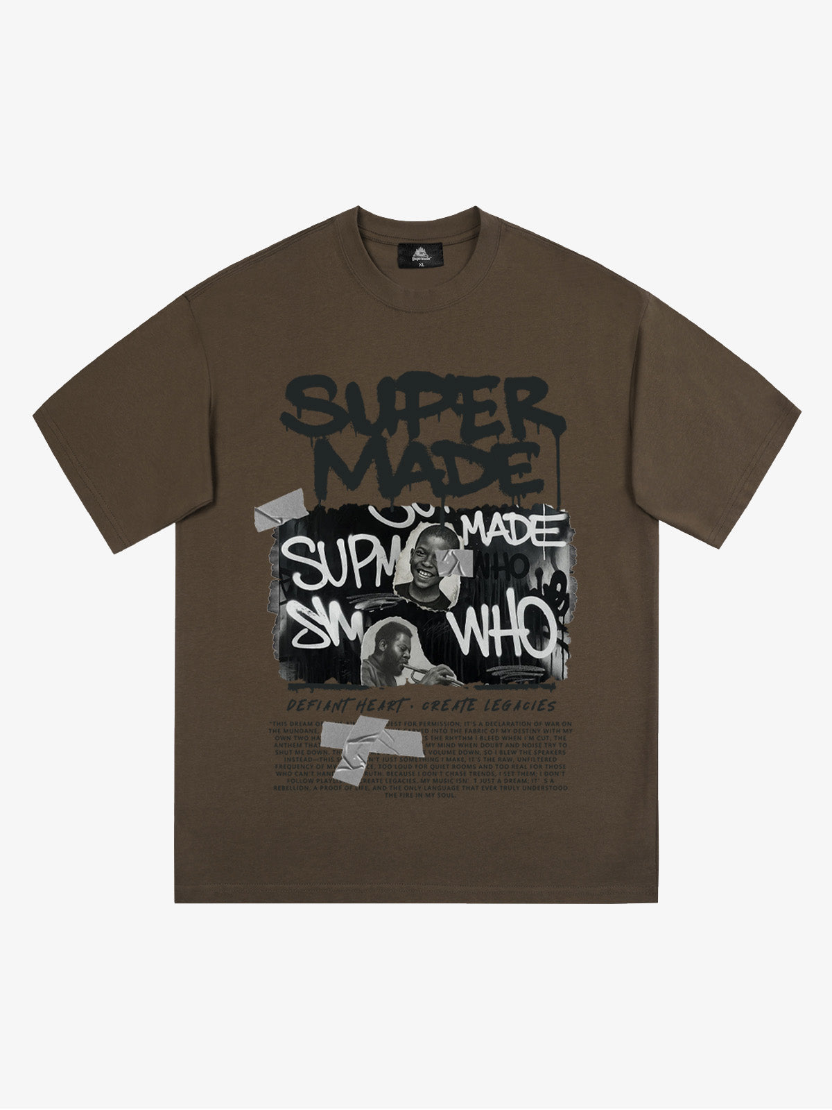 Streetwear Graffiti Character Collage Graphic T-Shirt
