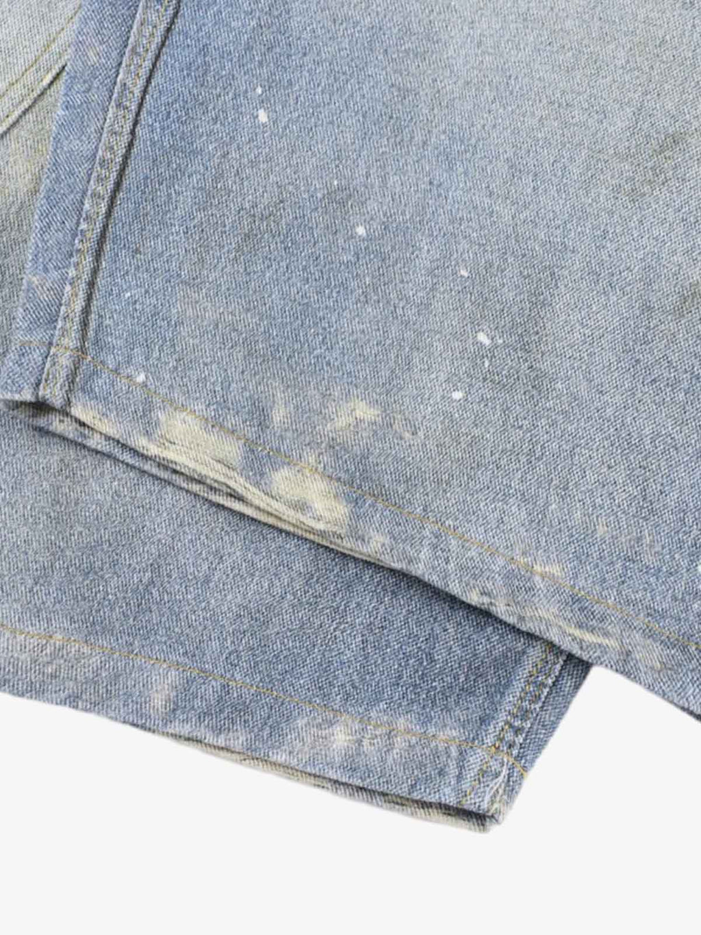 Tie Graphic Print Vintage Wash Wide Leg Denim Jeans