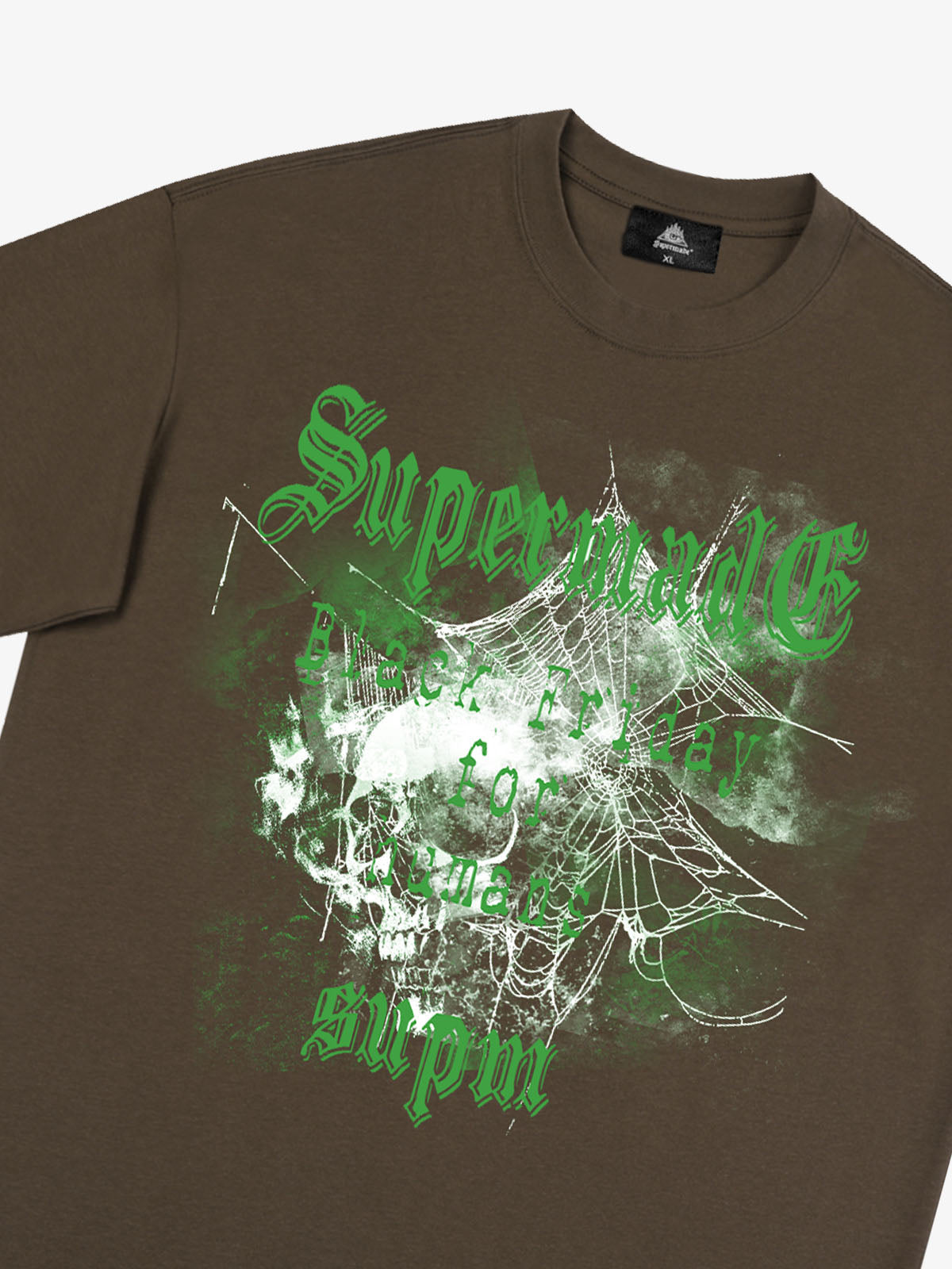 Gothic Skull Spiderweb Graphic T-Shirt