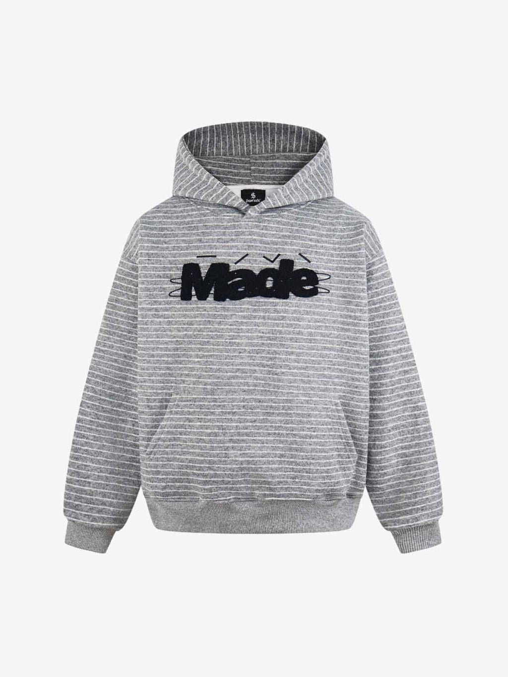 precipice Striped Terry Embroidery "Made" Hoodie