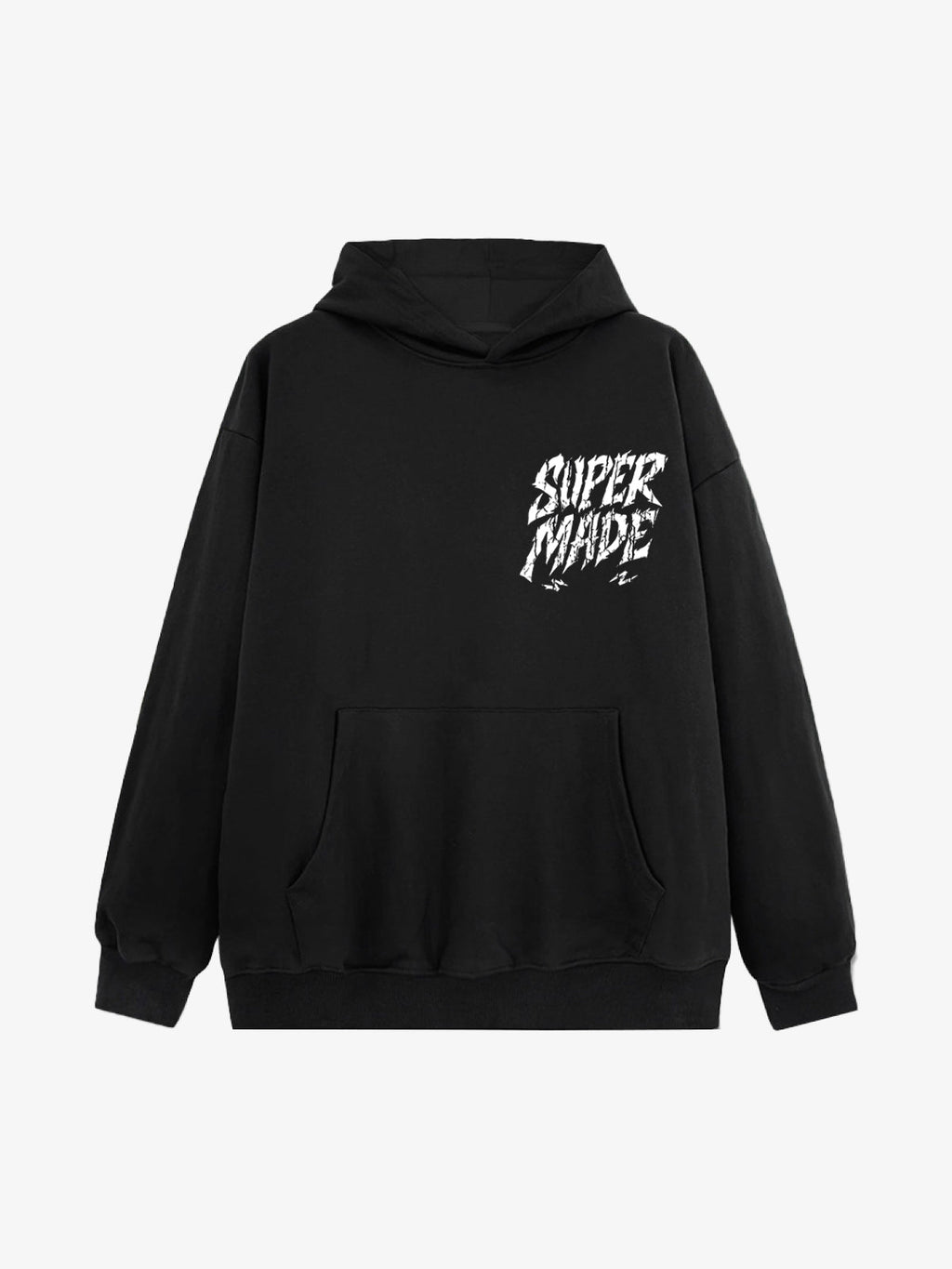 Distressed Graphic Bold Angel Wings Design Hoodie