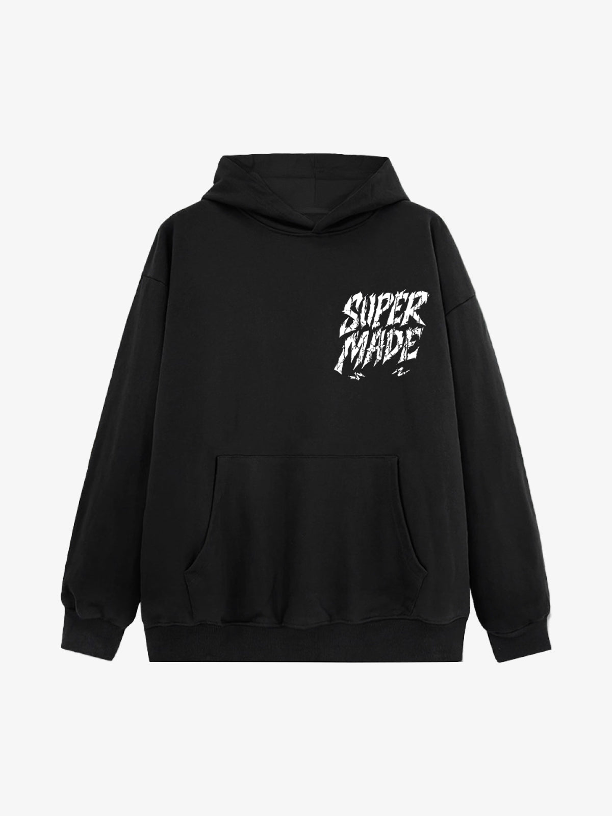 Distressed Graphic Bold Angel Wings Design Hoodie