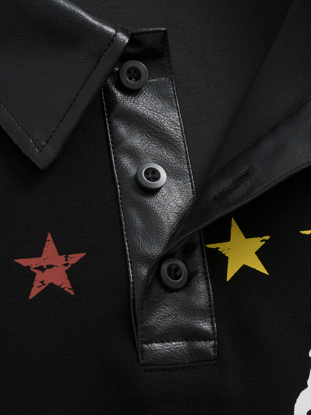 Motorcycle Style Lapel Polo Long Sleeve T-Shirt