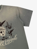 Distressed Angel Heart Soccer Graphic T-Shirt
