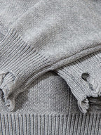 Vintage Spray-Painted Cross Hole Knit Sweater
