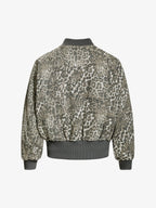 Vintage Leopard Print Bomber Jacket - 2540