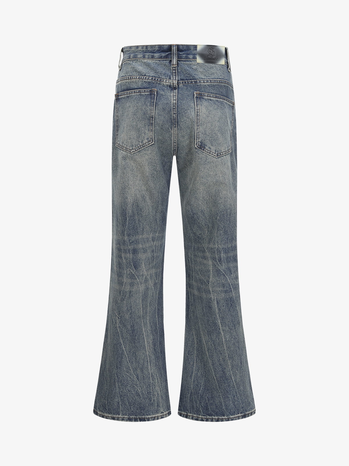 Retro Washed Faded Flared Jeans