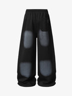 Spray Paint Star Print Distressed Sweatpants