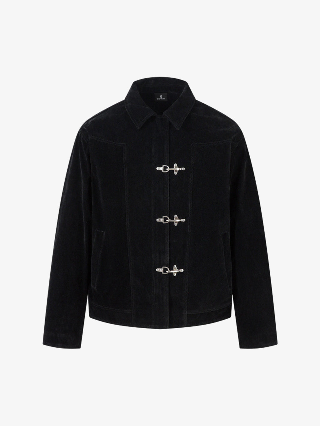 Retro Unique Metal Button Suede Lapel Bomber Jacket - 2538
