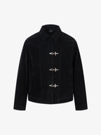 Retro Unique Metal Button Suede Lapel Bomber Jacket - 2538