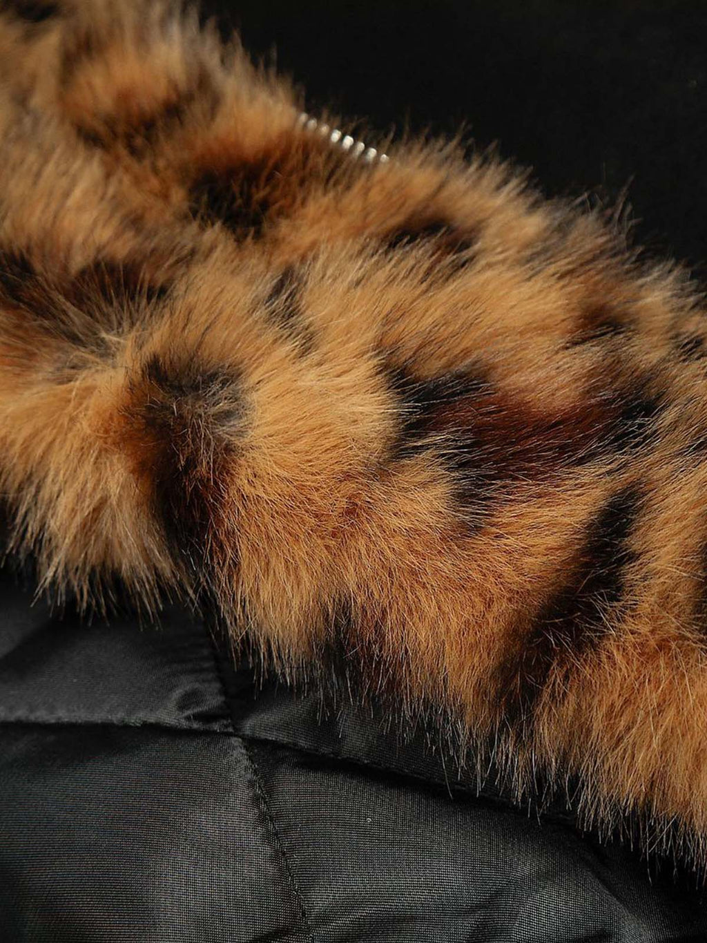 Tiger Print With Ears Hooded Fur Jacket