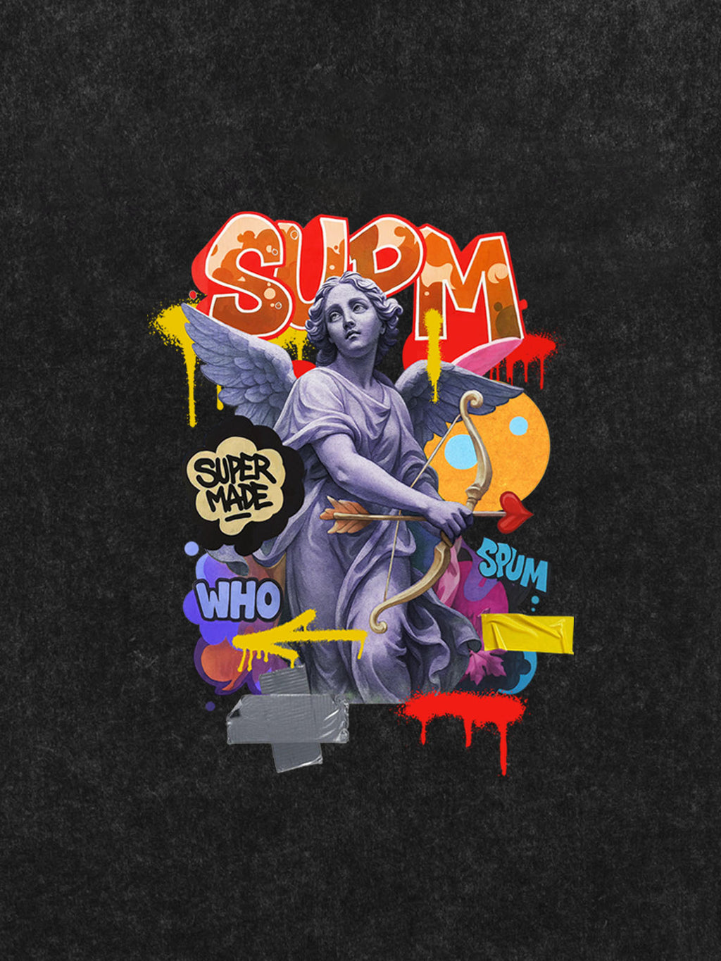 Retro Angel Statue Graffiti T-Shirt