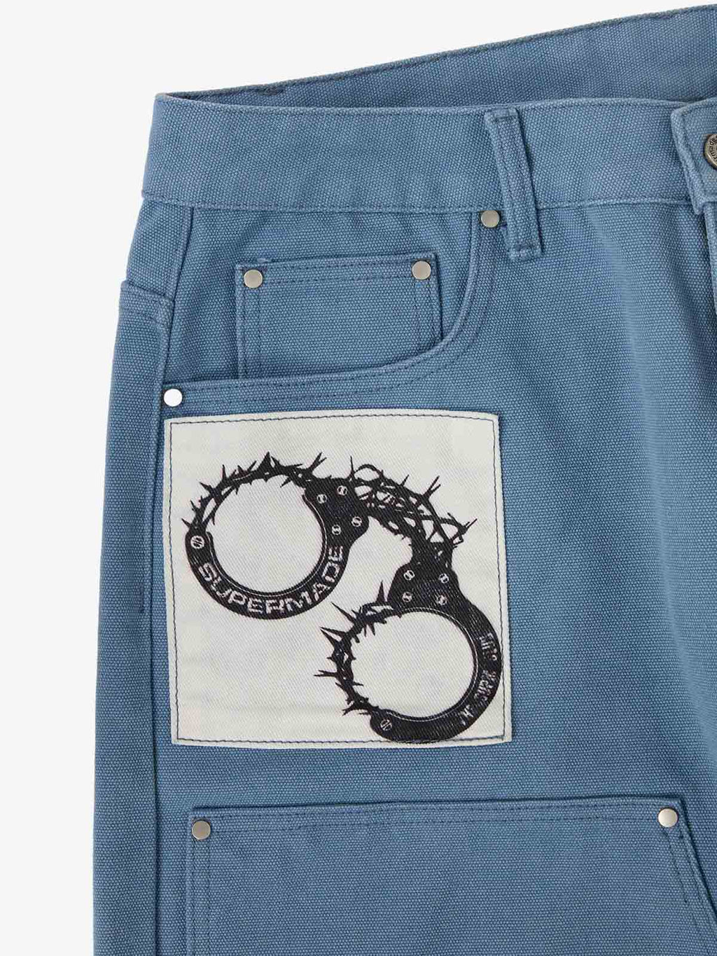 precipice Multi-Element Appliqué Patchwork Denim Suit - 2593