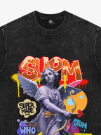 Retro Angel Statue Graffiti T-Shirt