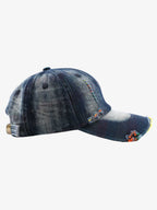 Vintage Washed Distressed Denim Baseball Cap