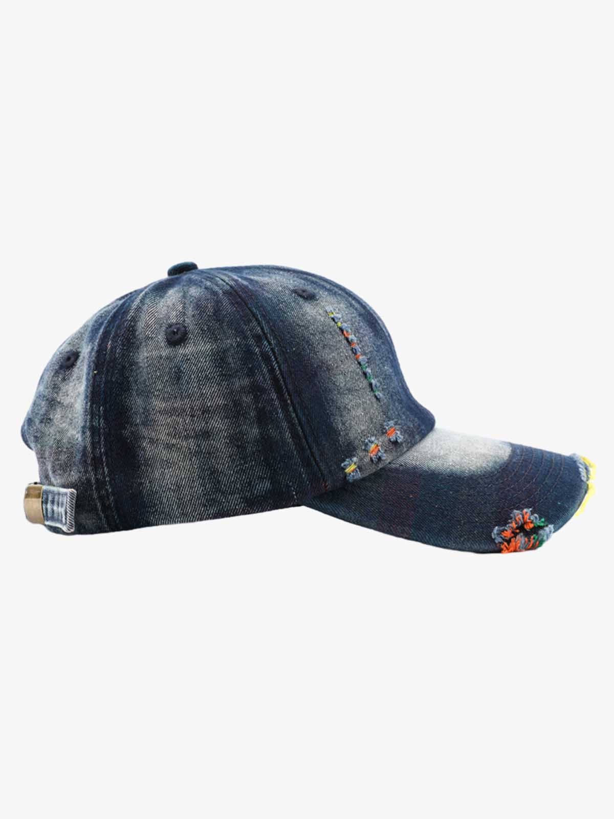 Vintage Washed Distressed Denim Baseball Cap
