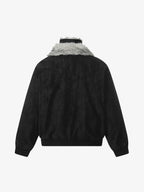 Vintage Dual-layer Collar Fleece-lined Zipper Jacket