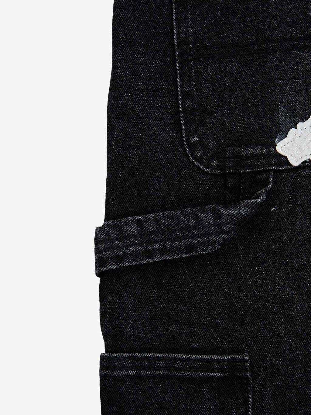 Distressed Cross Patchwork Baggy Denim Jeans - 2613