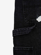 Distressed Cross Patchwork Baggy Denim Jeans - 2613