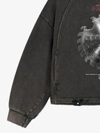 Industrial Saw Blade Graphic Cropped Hoodie