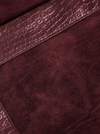Vintage Suede PU Leather Collar Zip Up Jacket