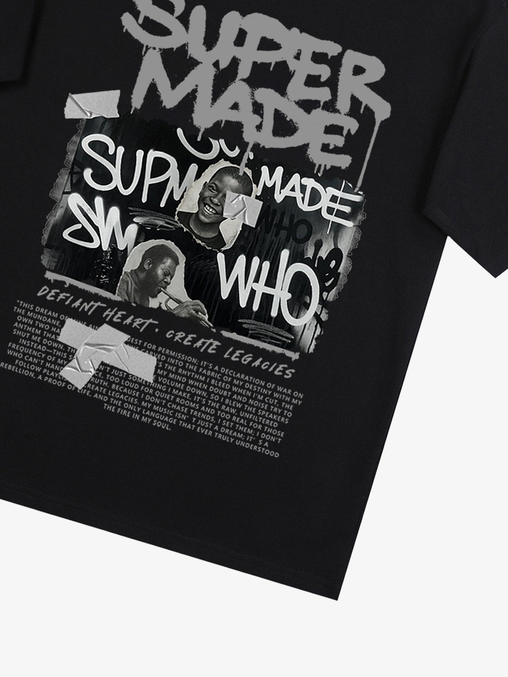 Streetwear Graffiti Character Collage Graphic T-Shirt