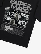 Streetwear Graffiti Character Collage Graphic T-Shirt